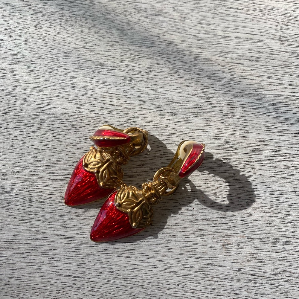 Red and gold Earrings